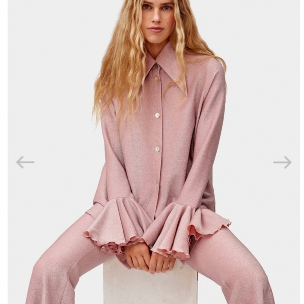 💯 Sleeper Lurex Lounge Set In Pink Shimmer